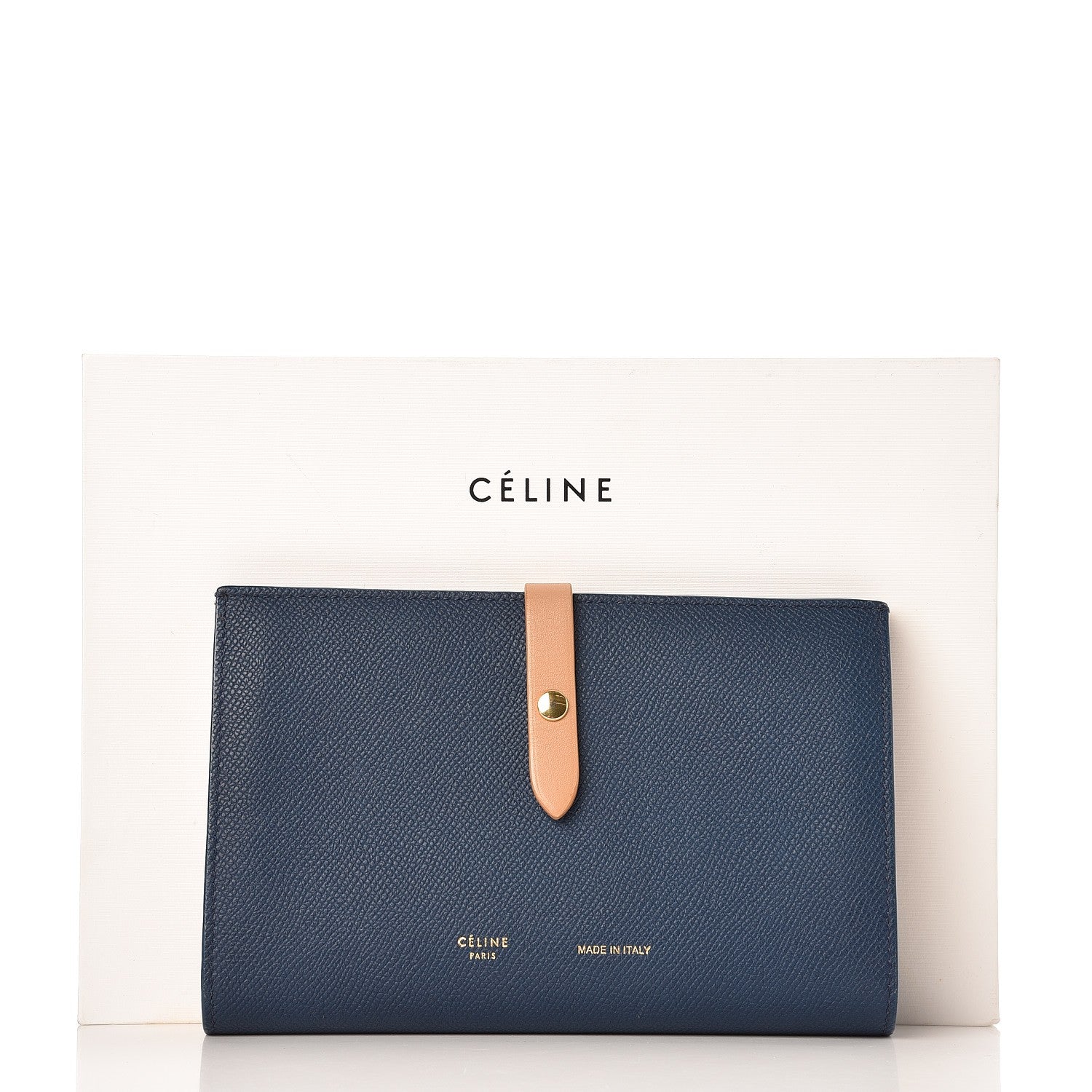 Celine Grained Calfskin Medium Multifunction Strap Wallet Deep Sea 8 of 8