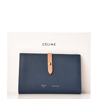 Celine Grained Calfskin Medium Multifunction Strap Wallet Deep Sea 8 of 8