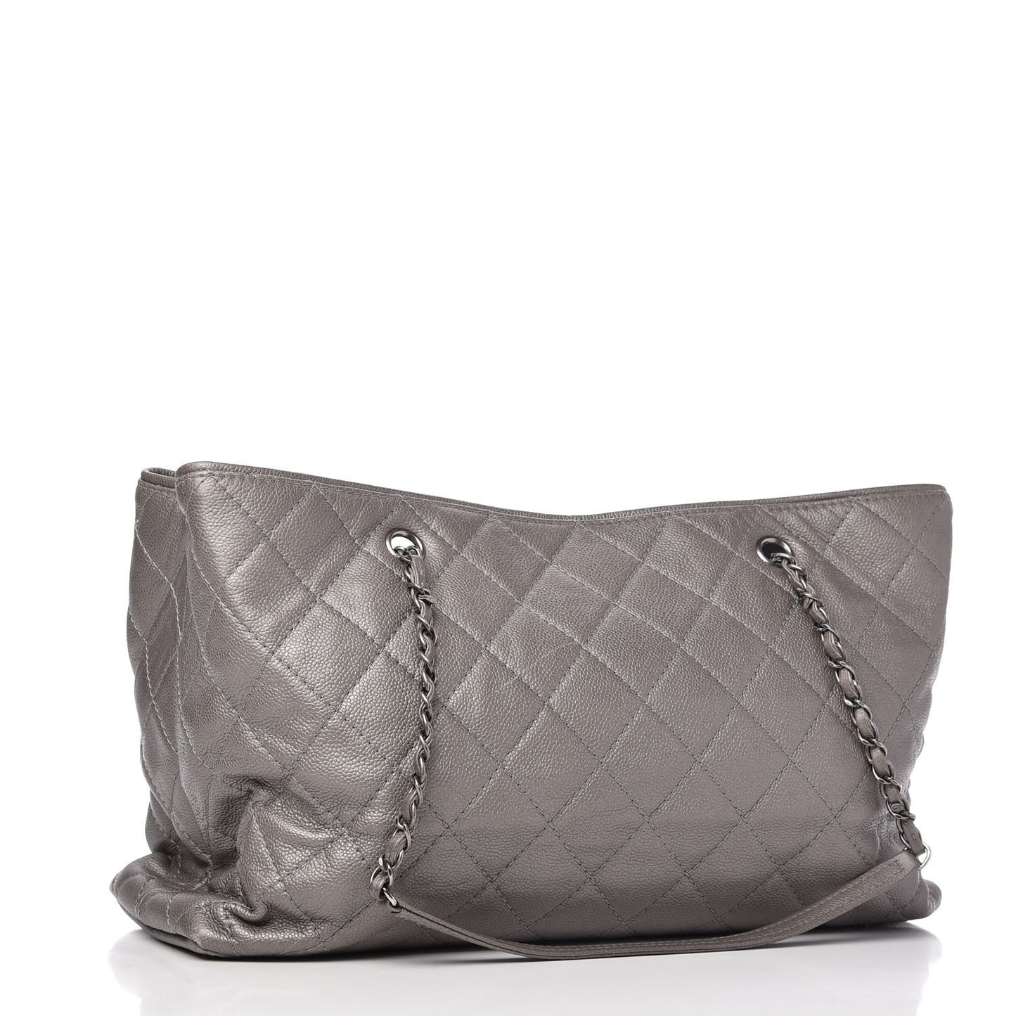 Metallic Caviar Large Be Caviar Tote Silver