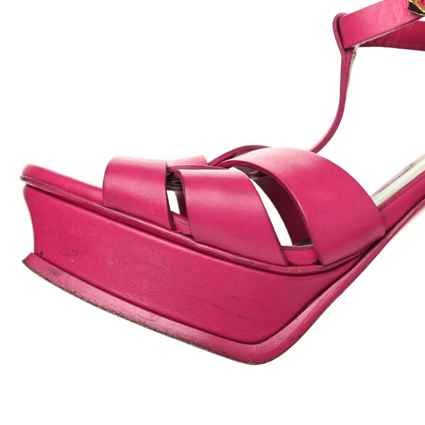 Calfskin Tribute 105 Platform Sandals 39.5 Fuchsia