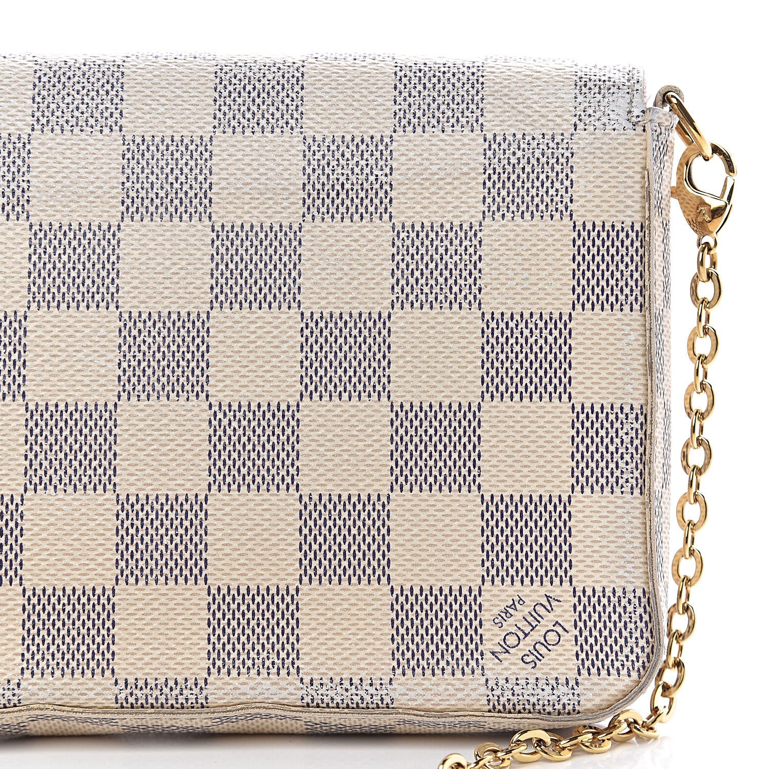 Louis Vuitton Damier Azur Pochette Felicie Chain Wallet Rose Ballerine 12 of 18