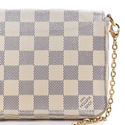 Louis Vuitton Damier Azur Pochette Felicie Chain Wallet Rose Ballerine 12 of 18