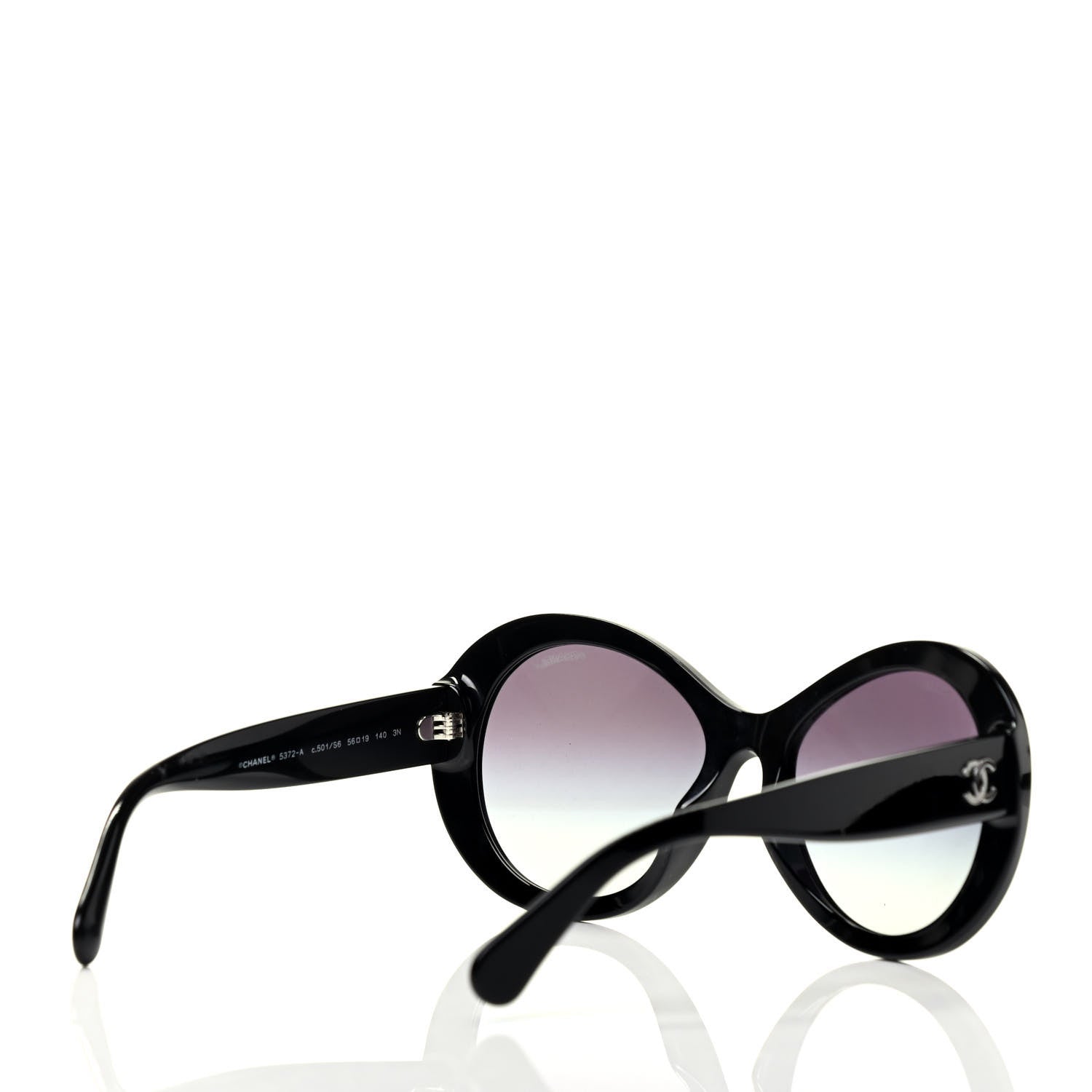 Chanel Oval CC Sunglasses 5372 Black 3 of 6
