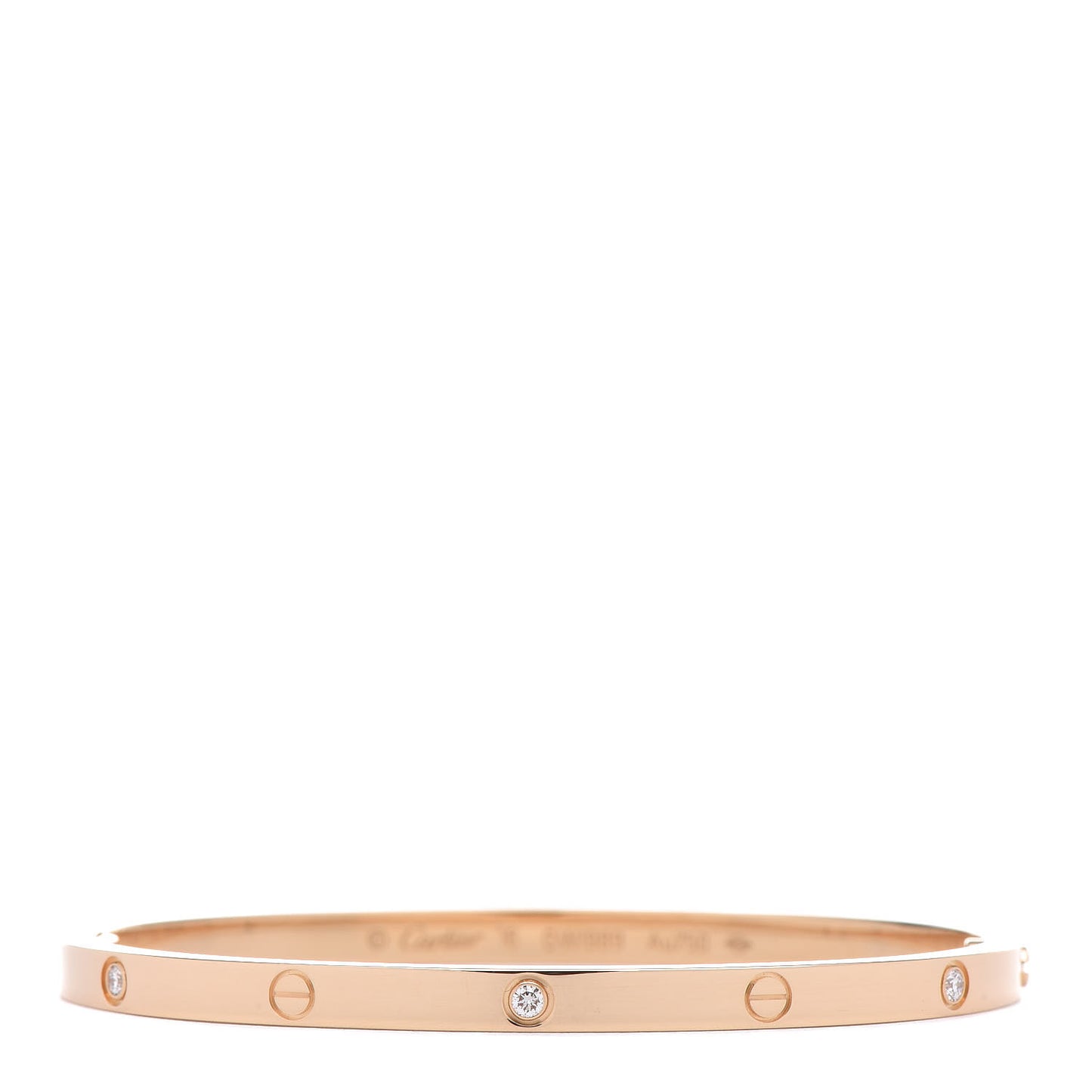 18K Yellow Gold 6 Diamond Small LOVE Bracelet 16