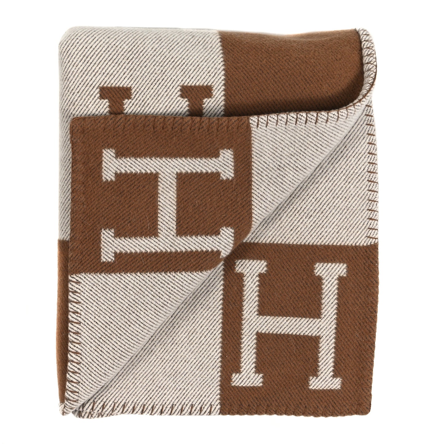 Wool Cashmere Avalon Blanket Ecru Camel