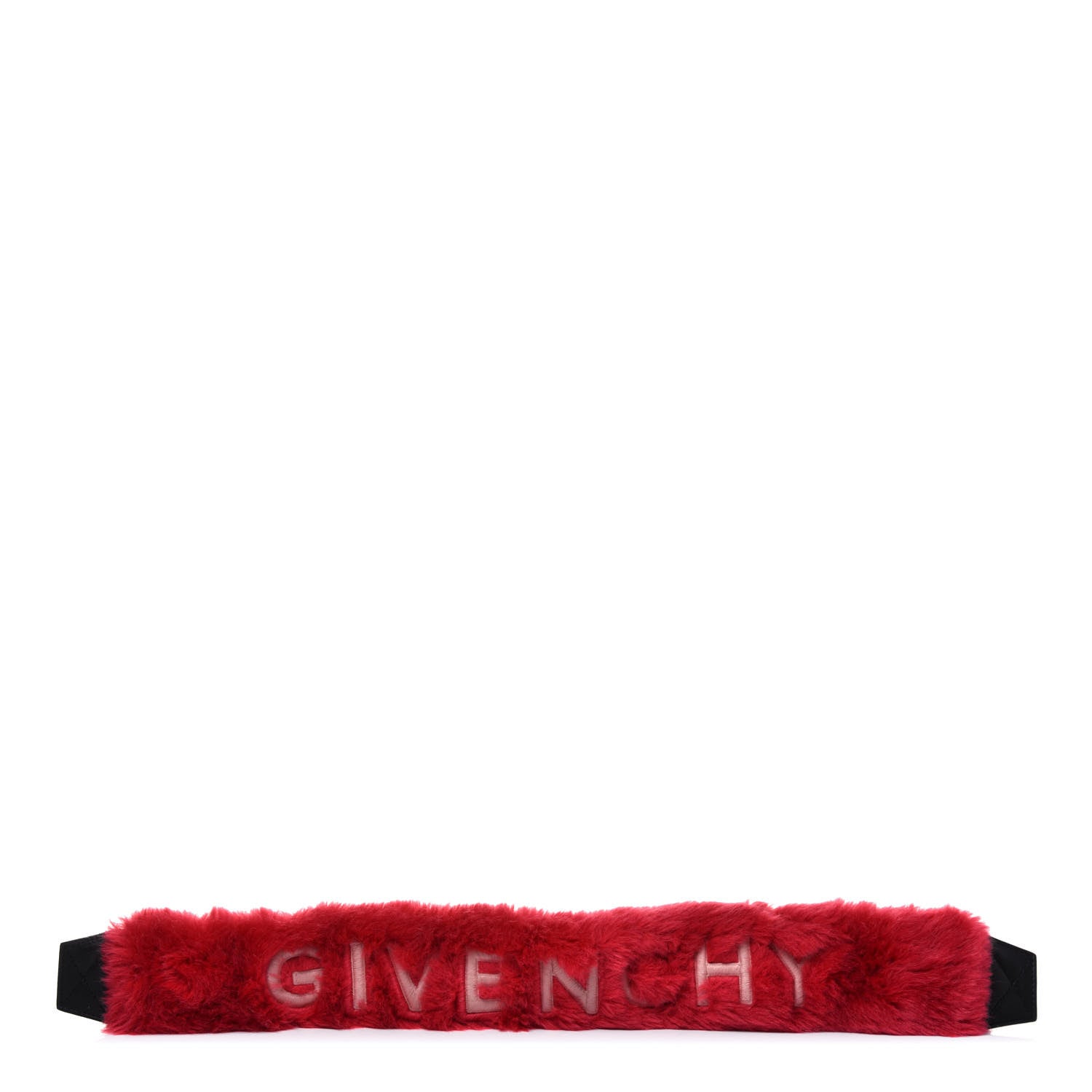Givenchy Faux Fur Logo Bag Strap Red 1 of 4