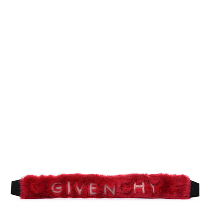 Givenchy Faux Fur Logo Bag Strap Red 1 of 4