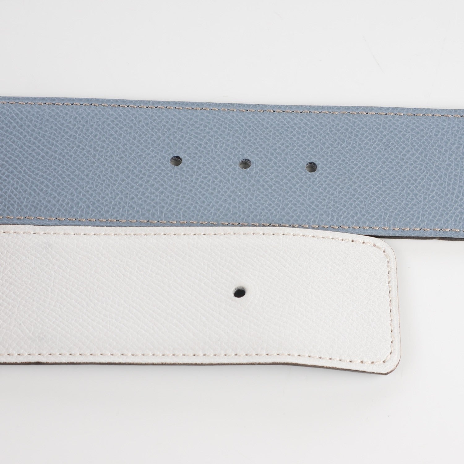 Hermes Epsom 42mm Constance 2 Mens Belt 95 White Bleu Lin 3 of 10