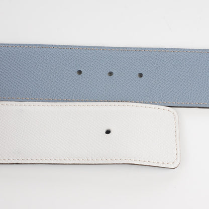 Hermes Epsom 42mm Constance 2 Mens Belt 95 White Bleu Lin 3 of 10