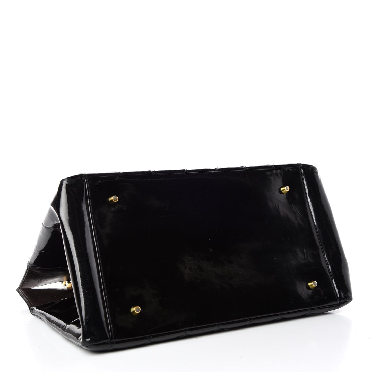 Patent Quilted Grand Shopping Tote GST Black