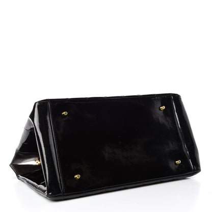 Chanel Patent Quilted Grand Shopping Tote GST Black 4 of 16
