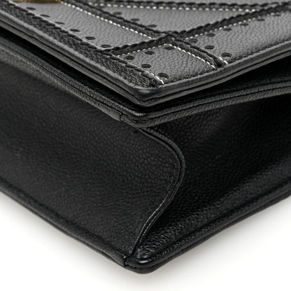 Christian Dior Grained Calfskin Perforated Diorama Flap Bag Black 9 of 10