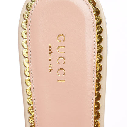 Gucci Nappa Queen Margaret Flat Slide Sandals 38.5 Vintage White 7 of 8