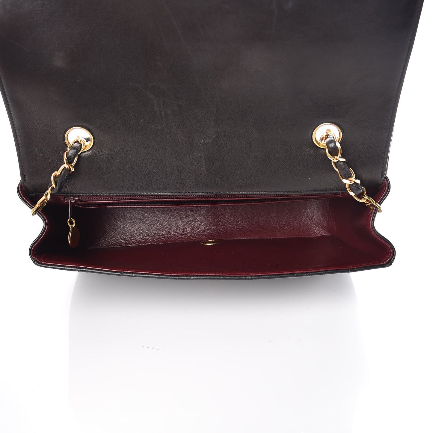 Lambskin Quilted Medium Single Flap Black