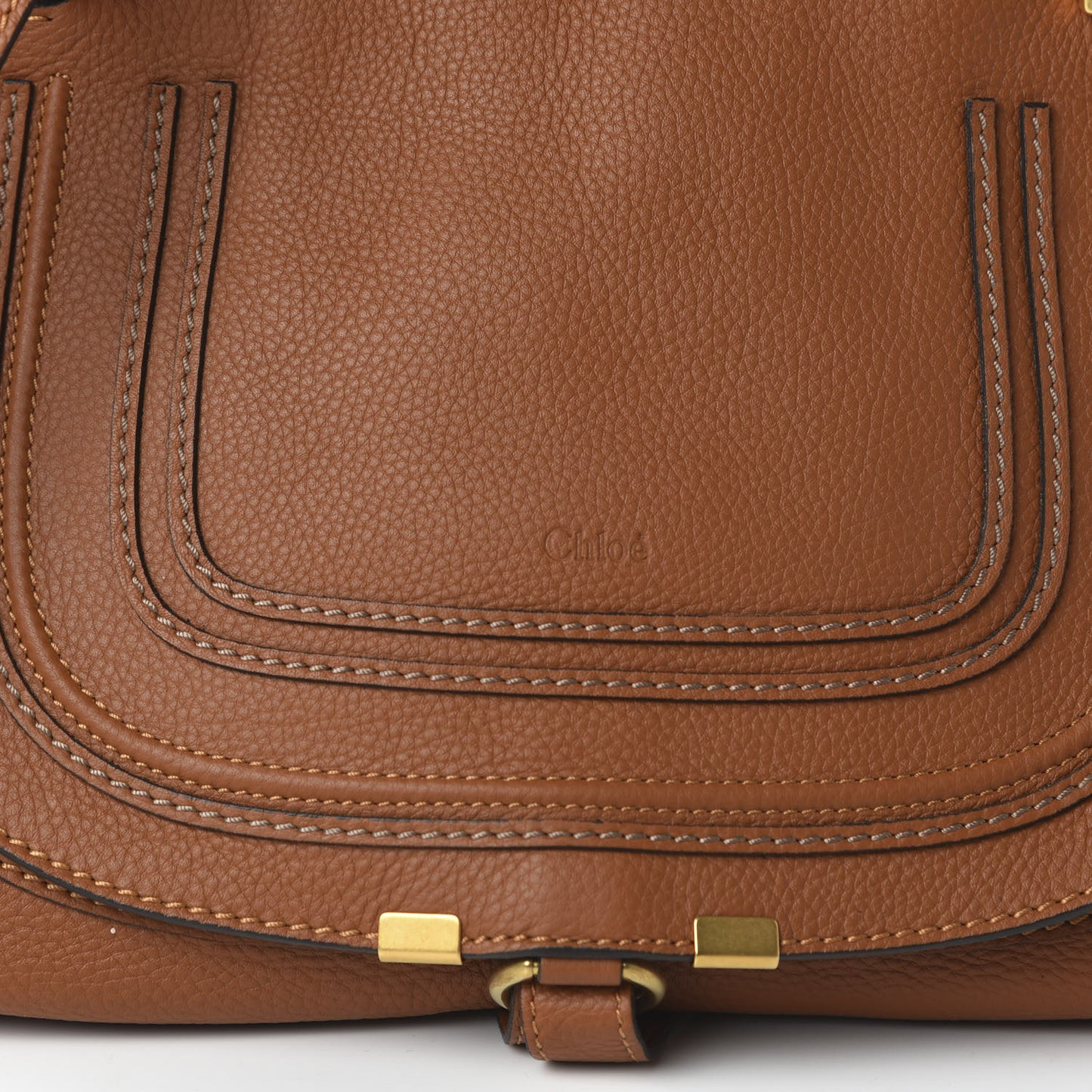 Calfskin Medium Marcie Satchel Tan