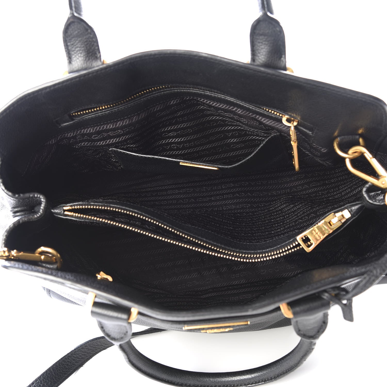 Prada Vitello Daino Shoulder Bag Black 4 of 10