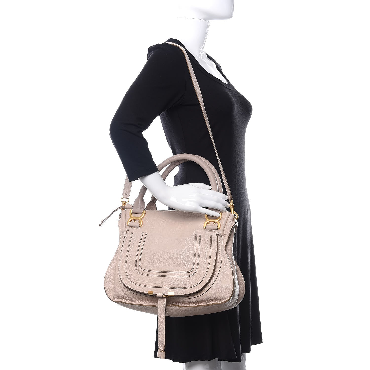 Chloe Calfskin Medium Marcie Satchel Abstract White 2 of 10