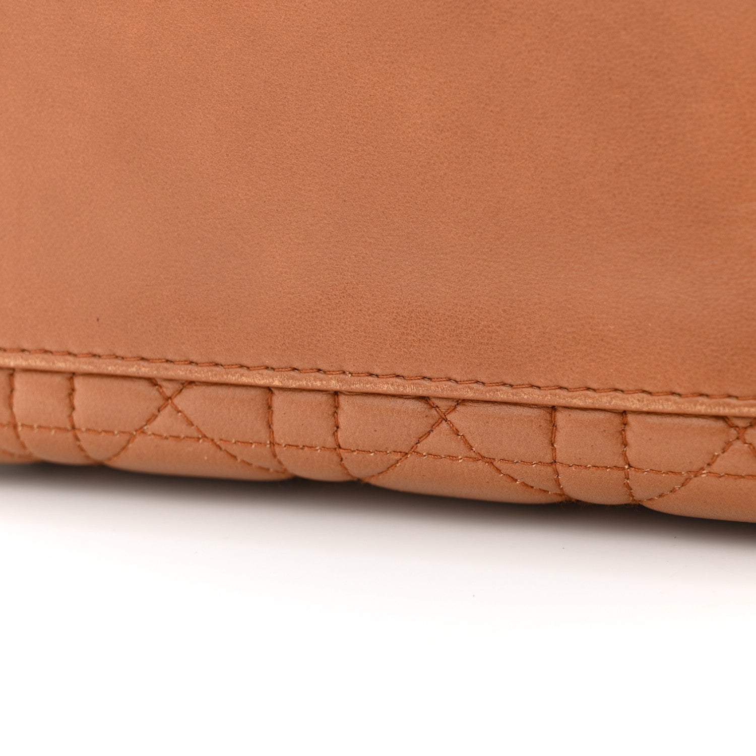 Christian Dior Lambskin Cannage Medium Lady Dior Tan 13 of 16