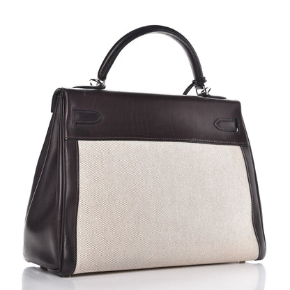 Hermes Toile Swift Kelly 32 Chocolate 4 of 35