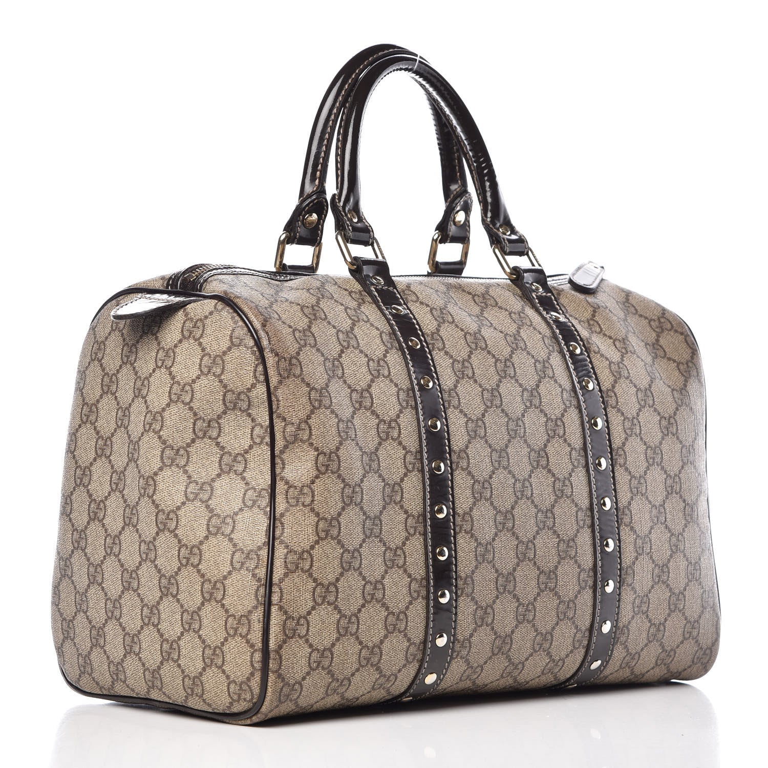 Gucci Monogram Guccissima Hearts Studded Medium Joy Boston Dark Brown 3 of 9
