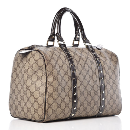 Gucci Monogram Guccissima Hearts Studded Medium Joy Boston Dark Brown 3 of 9
