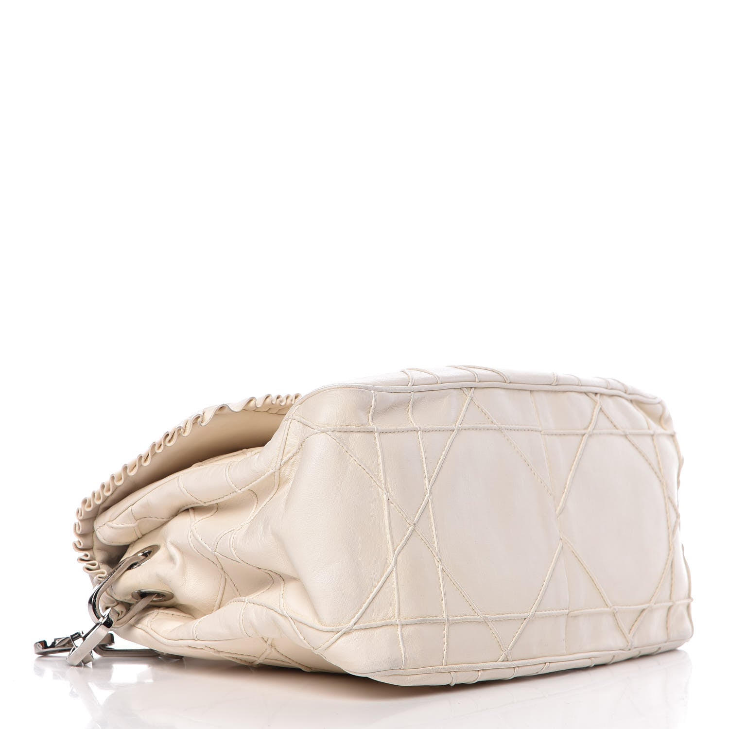 Christian Dior Calfskin Cannage Fringe Small Miss Dior Flap White 4 of 12