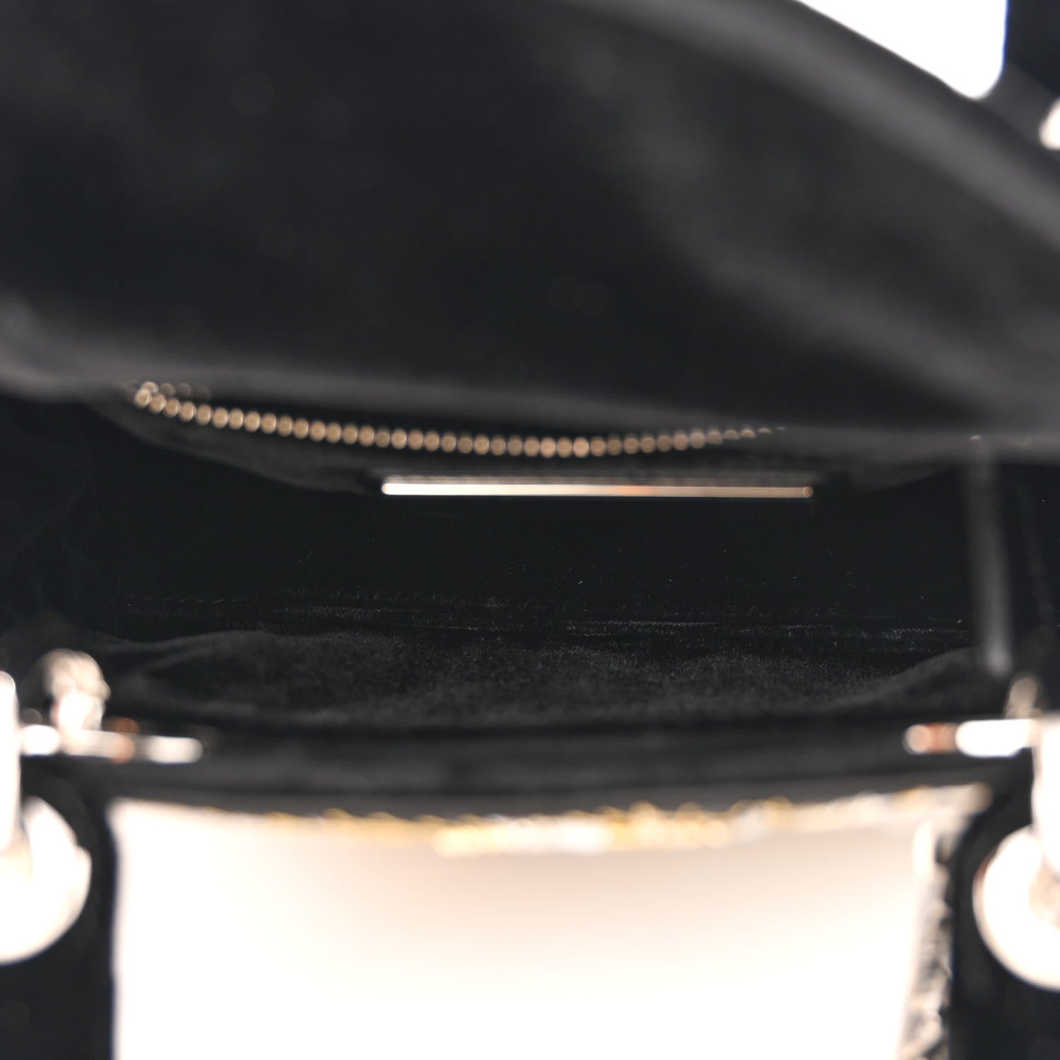 Christian Dior Velvet Embellished Jack Pierson Art Mini Lady Dior Gold Black Multicolor 5 of 12