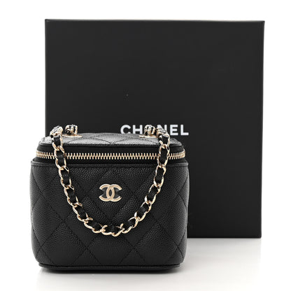 Chanel Caviar Quilted Mini Vanity Case With Chain Black 12 of 12