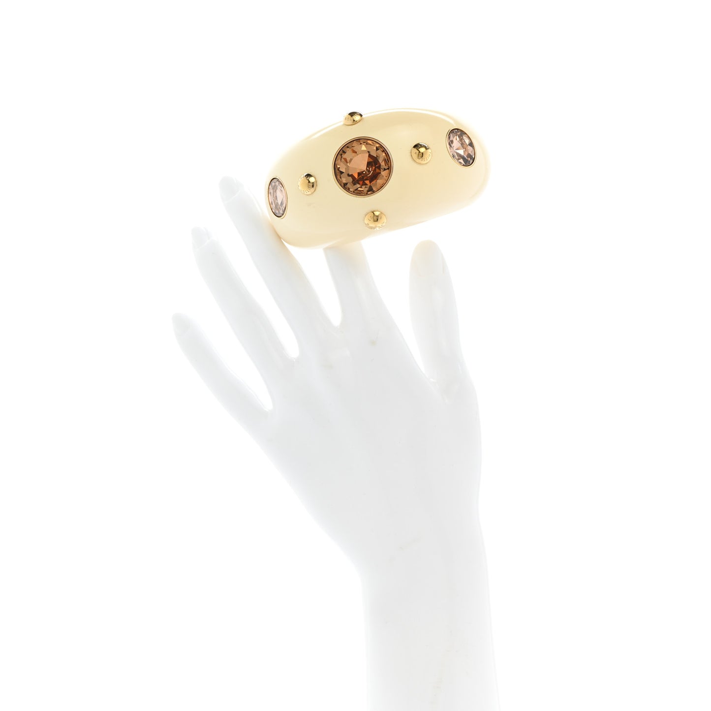 Resin Crystal Over The Rainbow Cuff M White