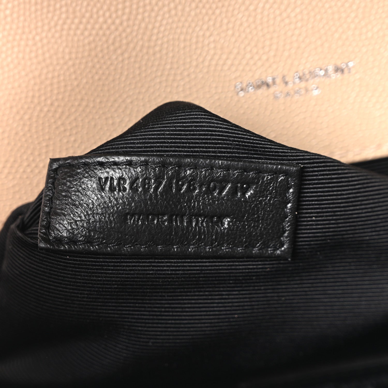 Saint Laurent Grain De Poudre Matelasse Chevron Large Monogram Satchel Nude Powder 7 of 10