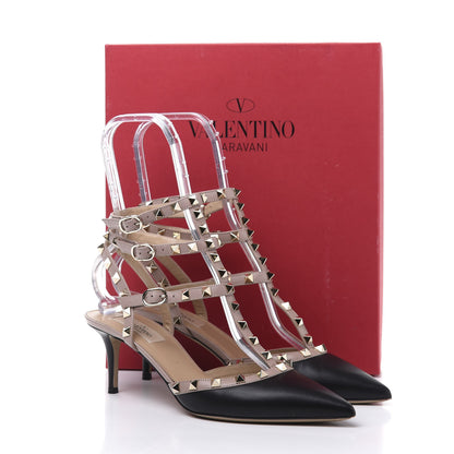 Valentino Garavani Nappa Rockstud Ankle Strap 65mm Pumps 39.5 Black Poudre 8 of 8