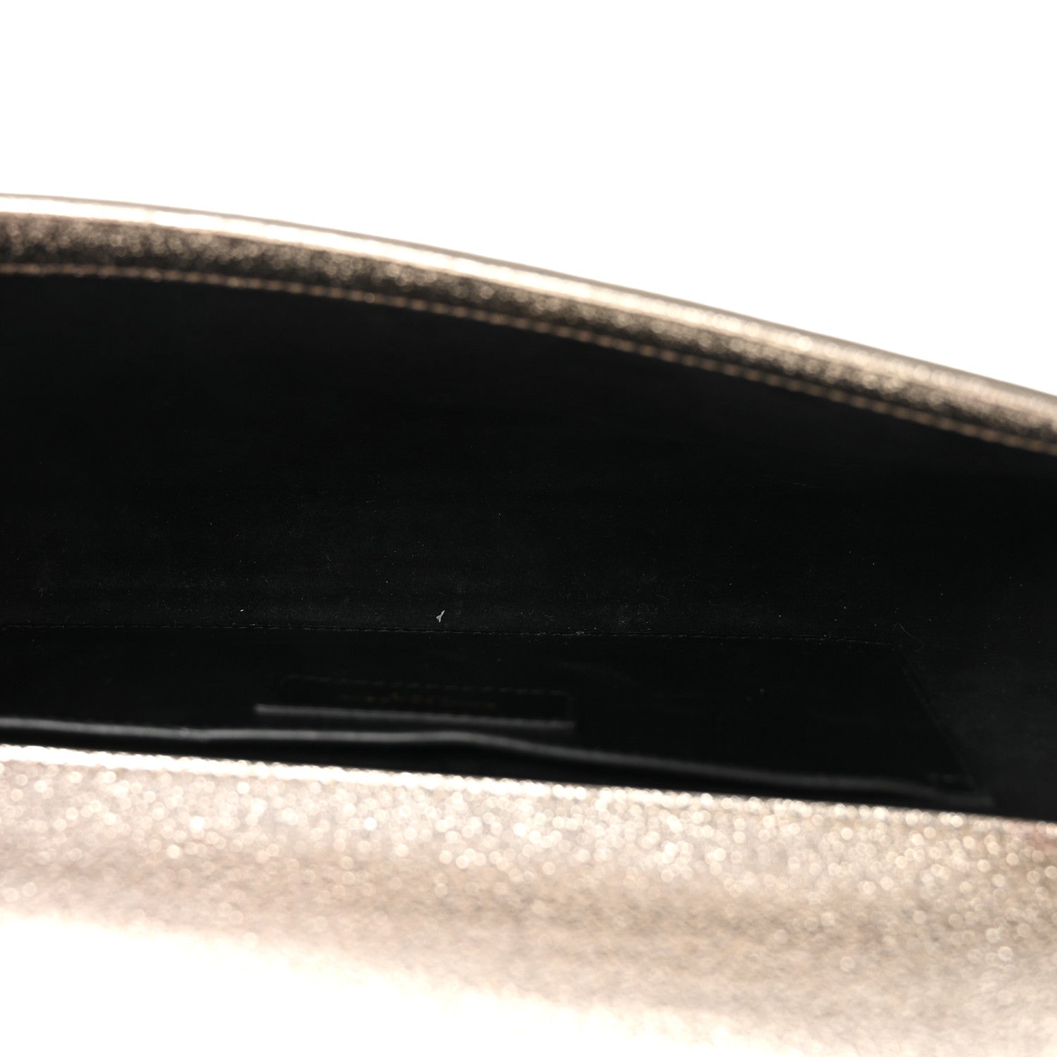 Saint Laurent Textured Metallic Calfskin Classic Monogram Cassandre Clutch Pale Gold 9 of 12