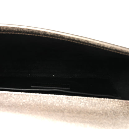 Saint Laurent Textured Metallic Calfskin Classic Monogram Cassandre Clutch Pale Gold 9 of 12