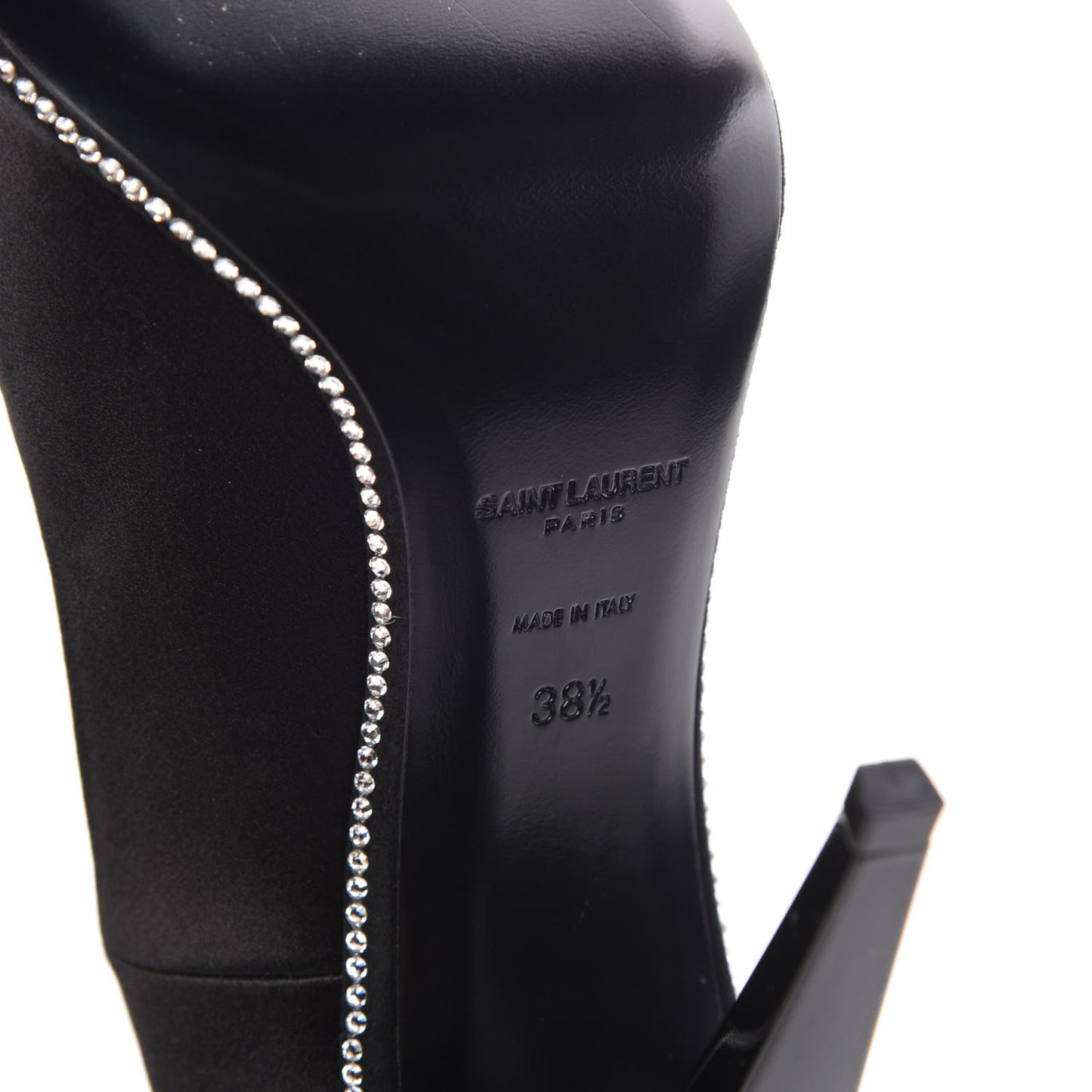 Satin Crystal Embellished Freja 105 Pumps 38.5 Black