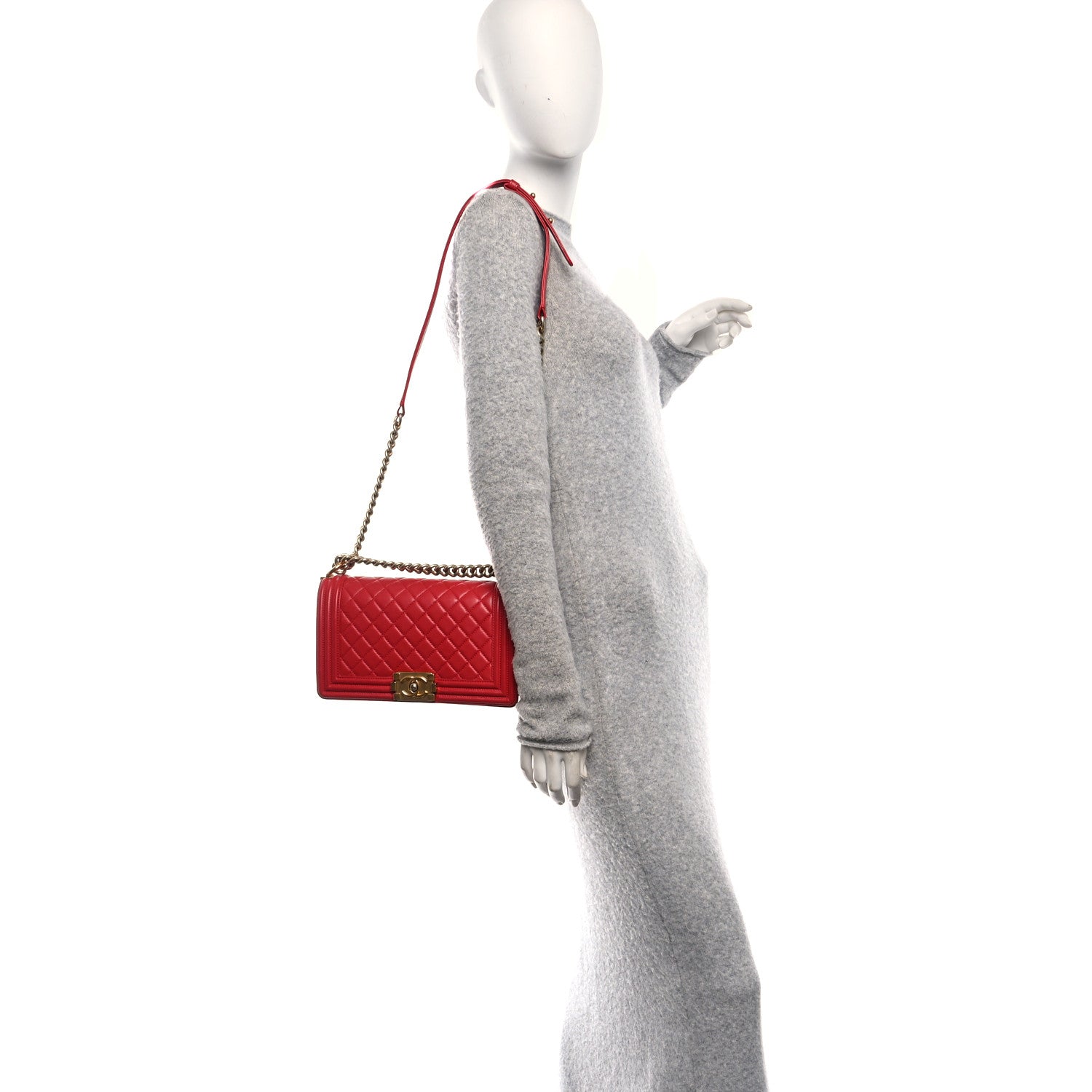 Chanel Lambskin Quilted Medium Boy Flap Red 2 of 10