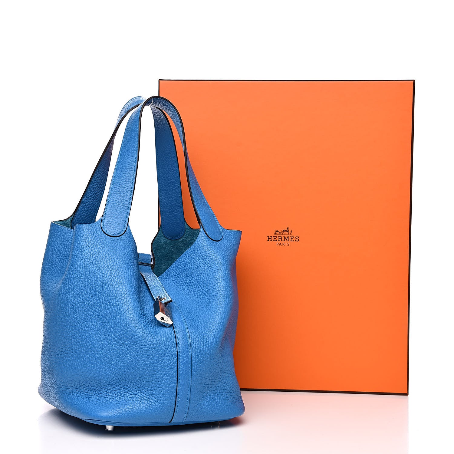 Hermes Taurillon Clemence Picotin Lock 22 MM Bleu Zanzibar 12 of 12