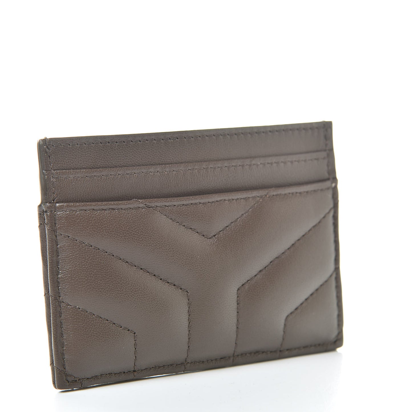 Calfskin Y Quilted Monogram LouLou Credit Card Case Faggio