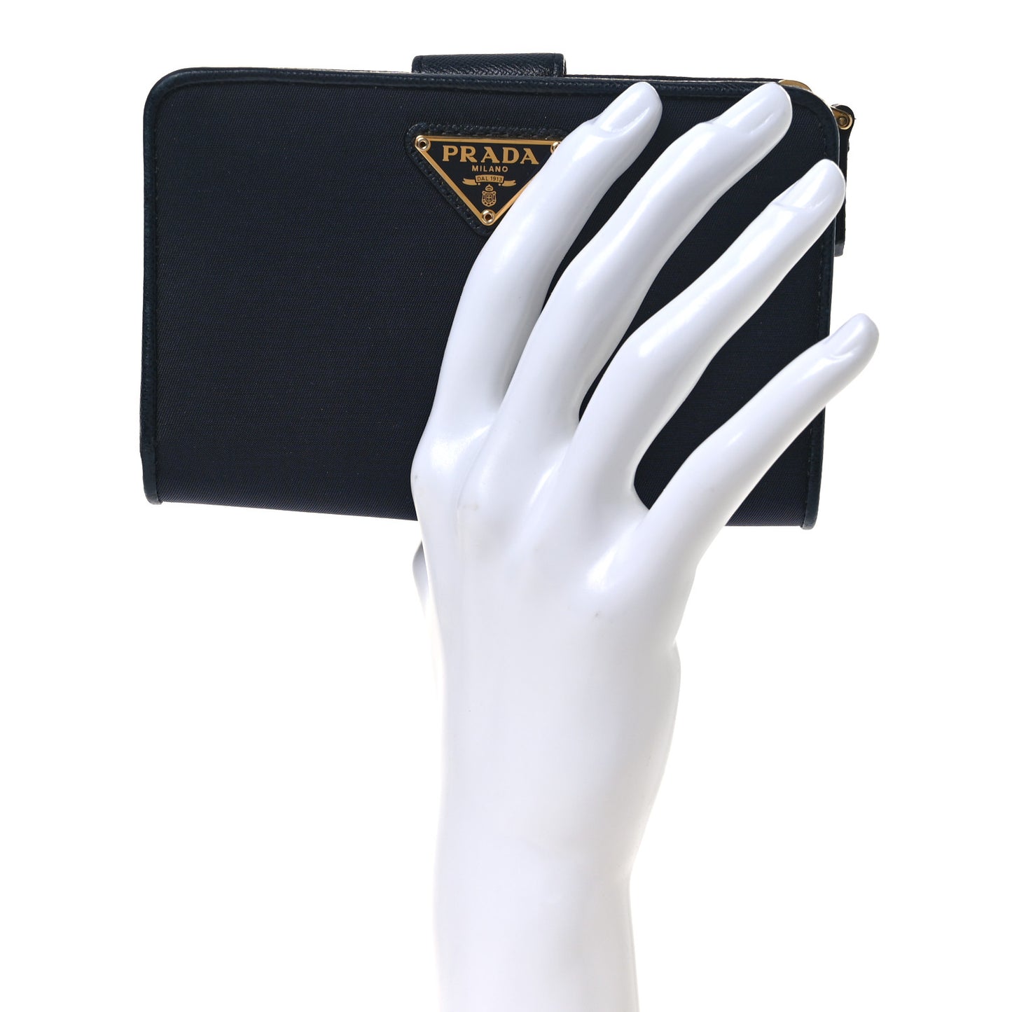 Nylon Saffiano Metal Wallet Royal
