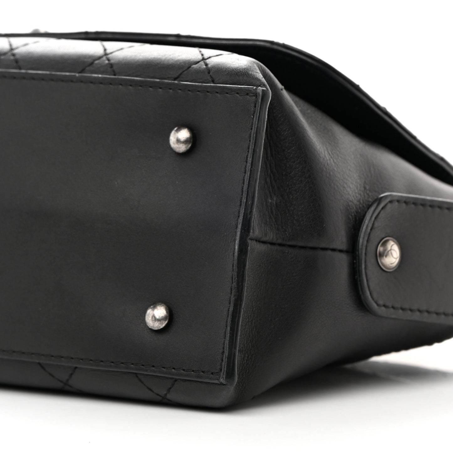 Calfskin Stitched Paris In Rome Shoulder Bag Black