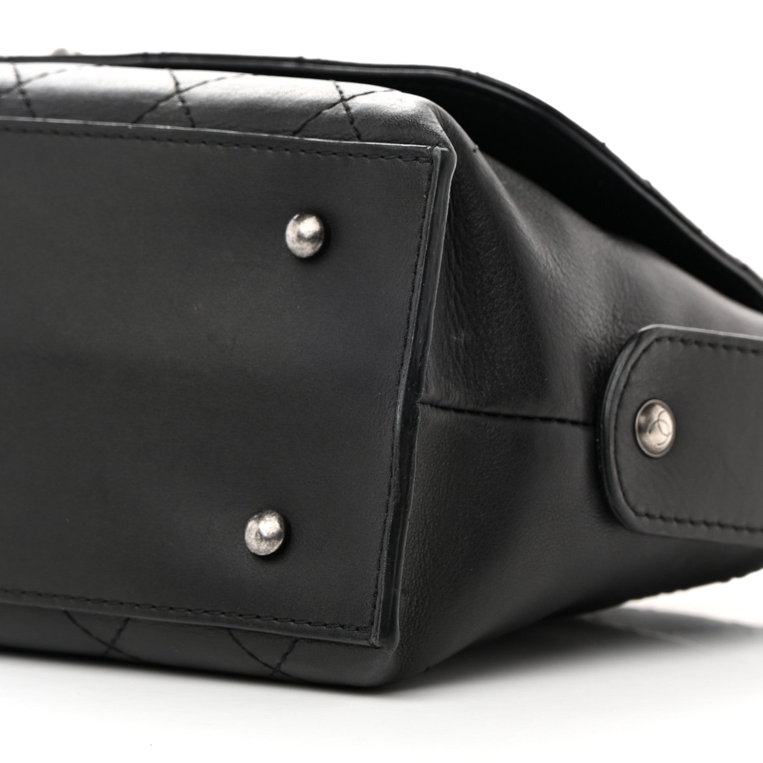 Chanel Calfskin Stitched Paris In Rome Shoulder Bag Black 10 of 13