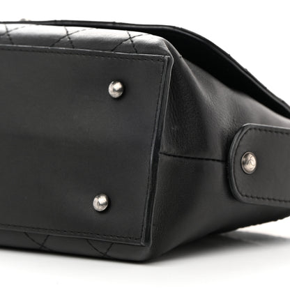 Chanel Calfskin Stitched Paris In Rome Shoulder Bag Black 10 of 13
