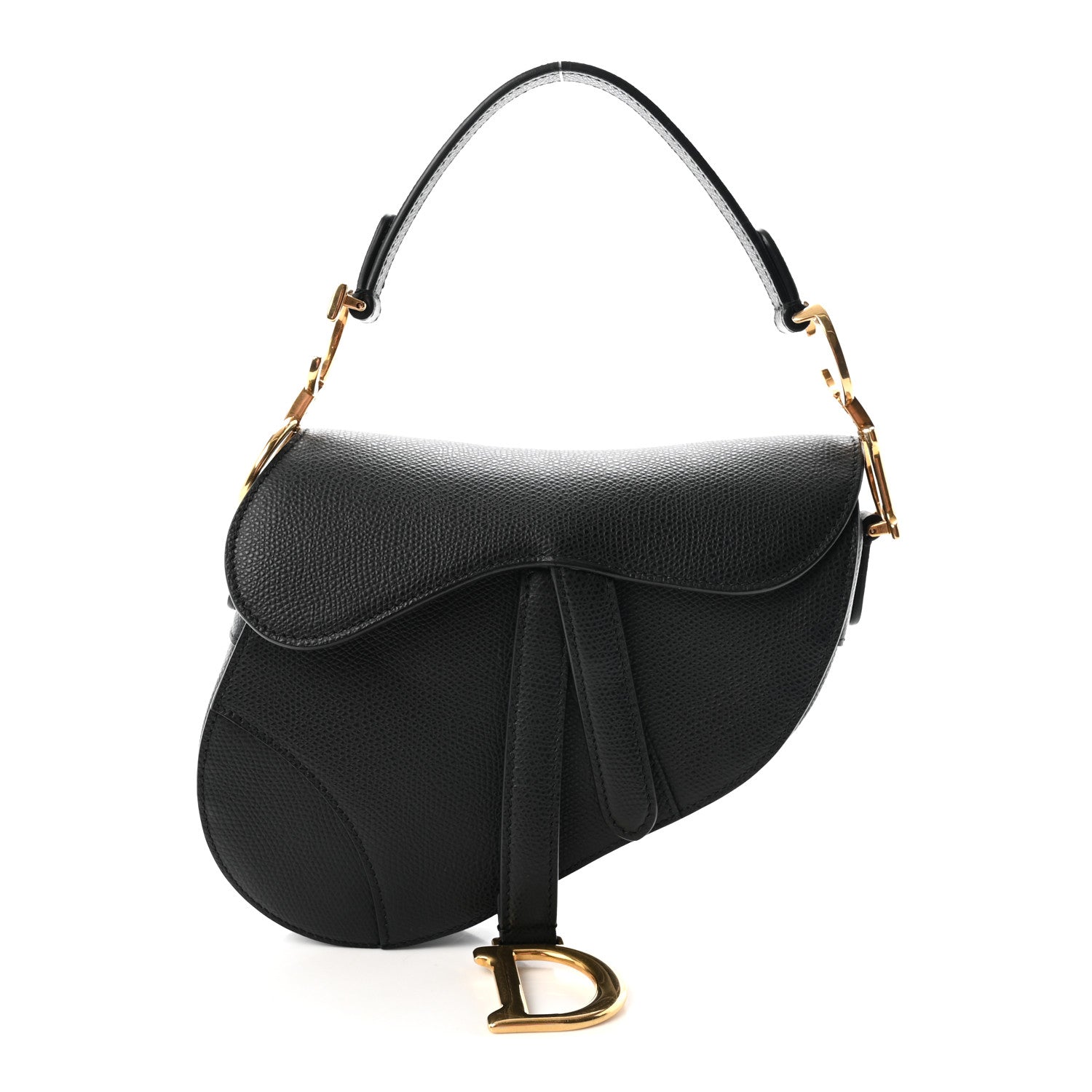 Christian Dior Grained Calfskin Mini Saddle Bag Black 1 of 10