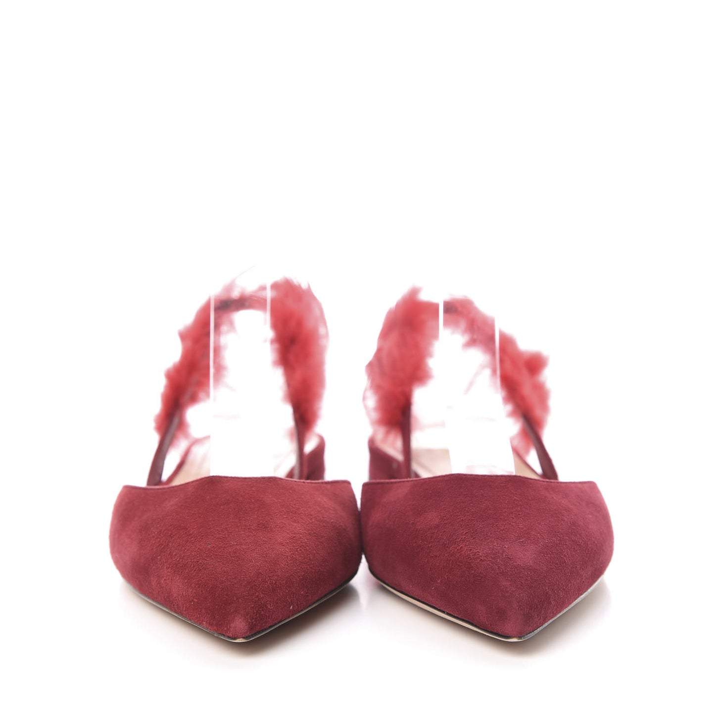 Suede Feather Dior Ethnie Flats 37 Medium Red