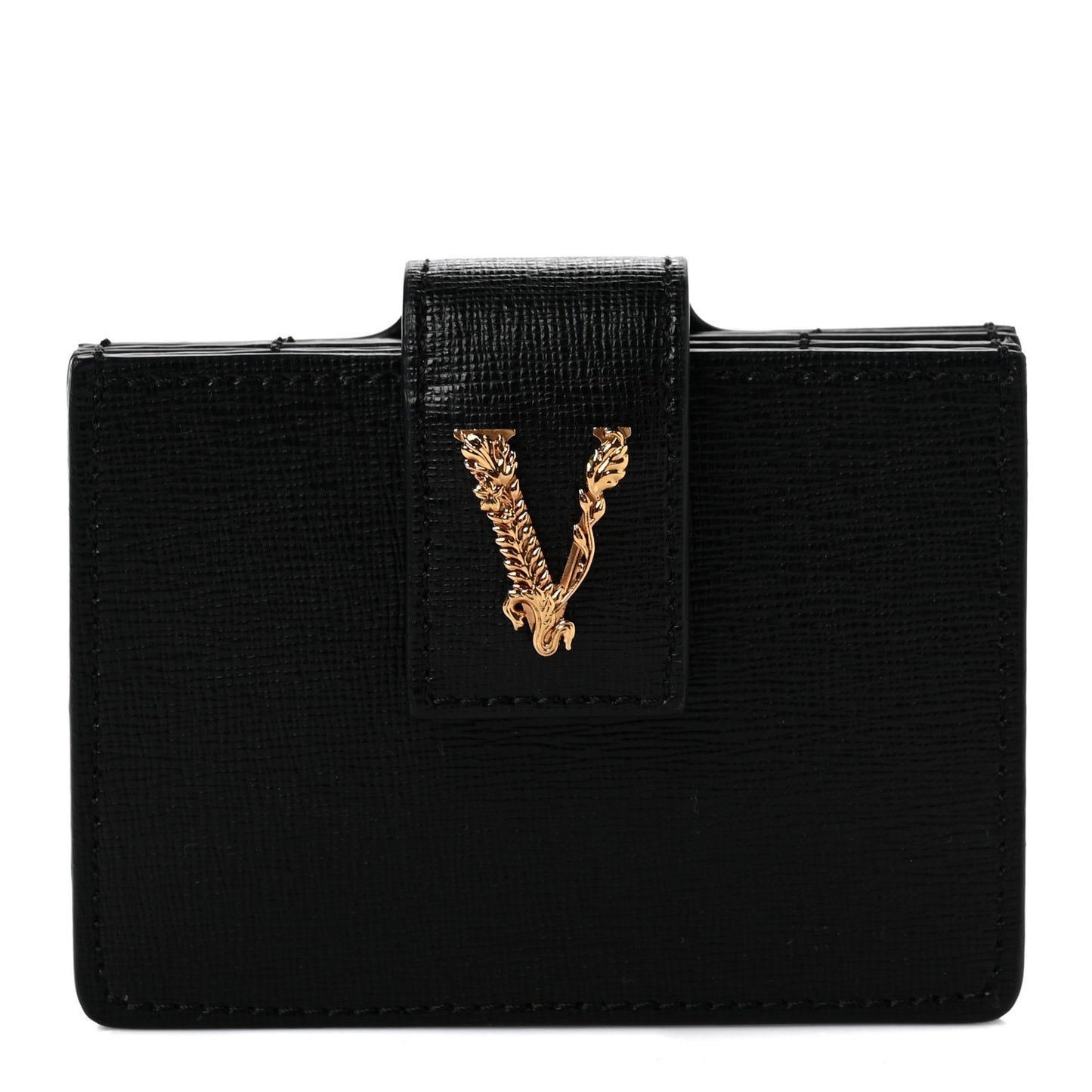 Calfskin Virtus Gusset Wallet Black