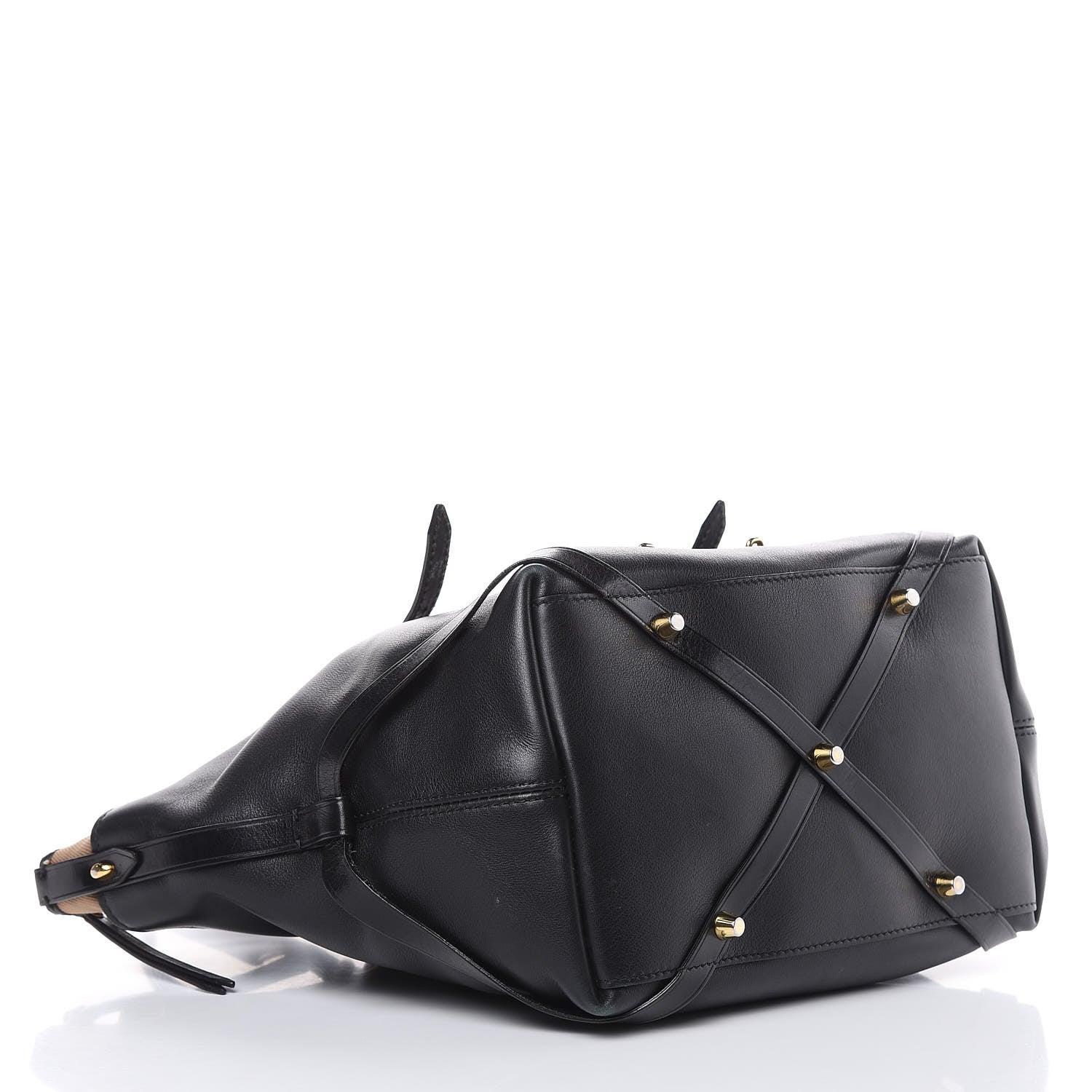 Burberry Calfskin House Check Small Salisbury Tote Black 4 of 15