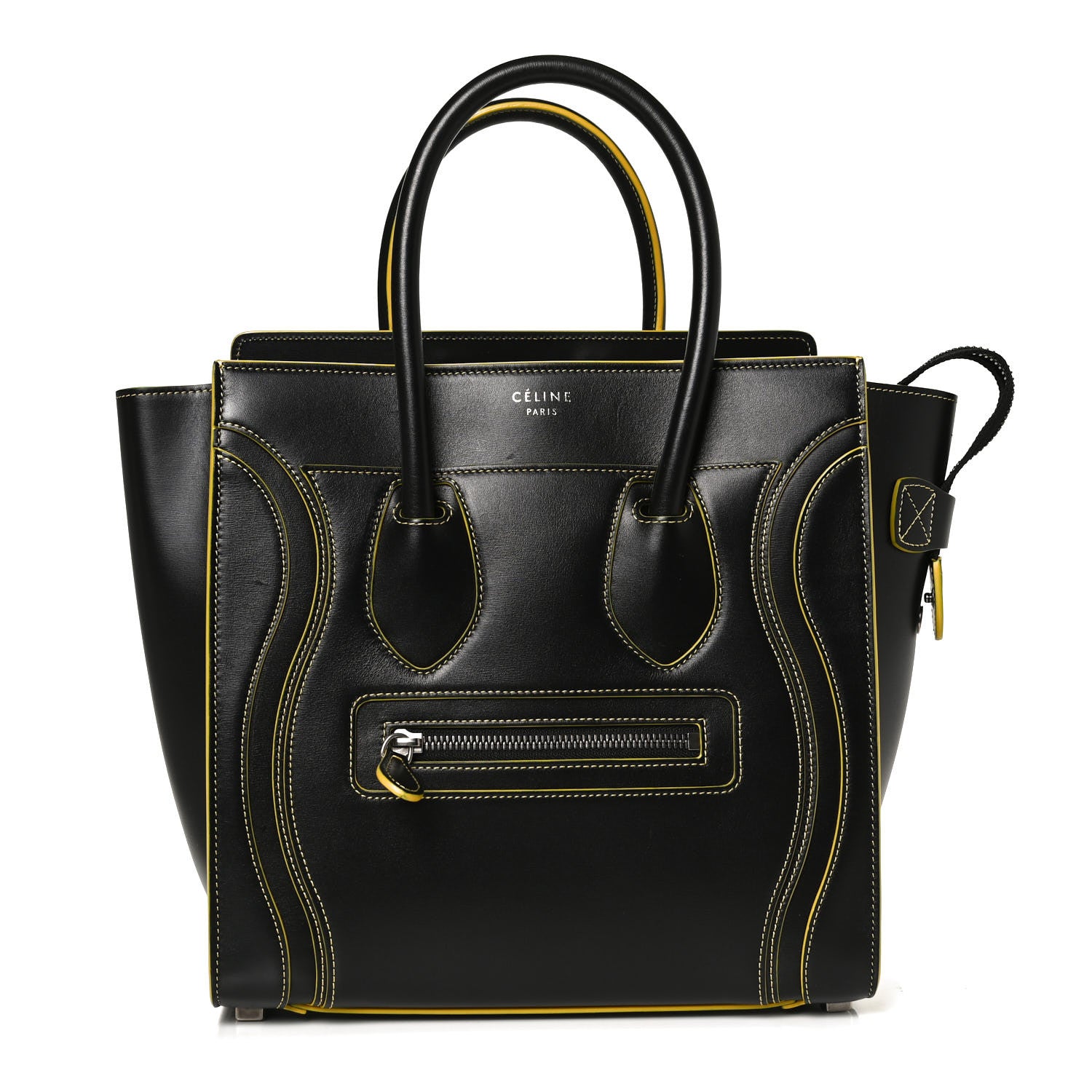 Celine Satin Calfskin Debossed Micro Luggage Black 1 of 13