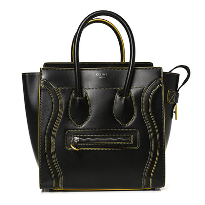 Celine Satin Calfskin Debossed Micro Luggage Black 1 of 13