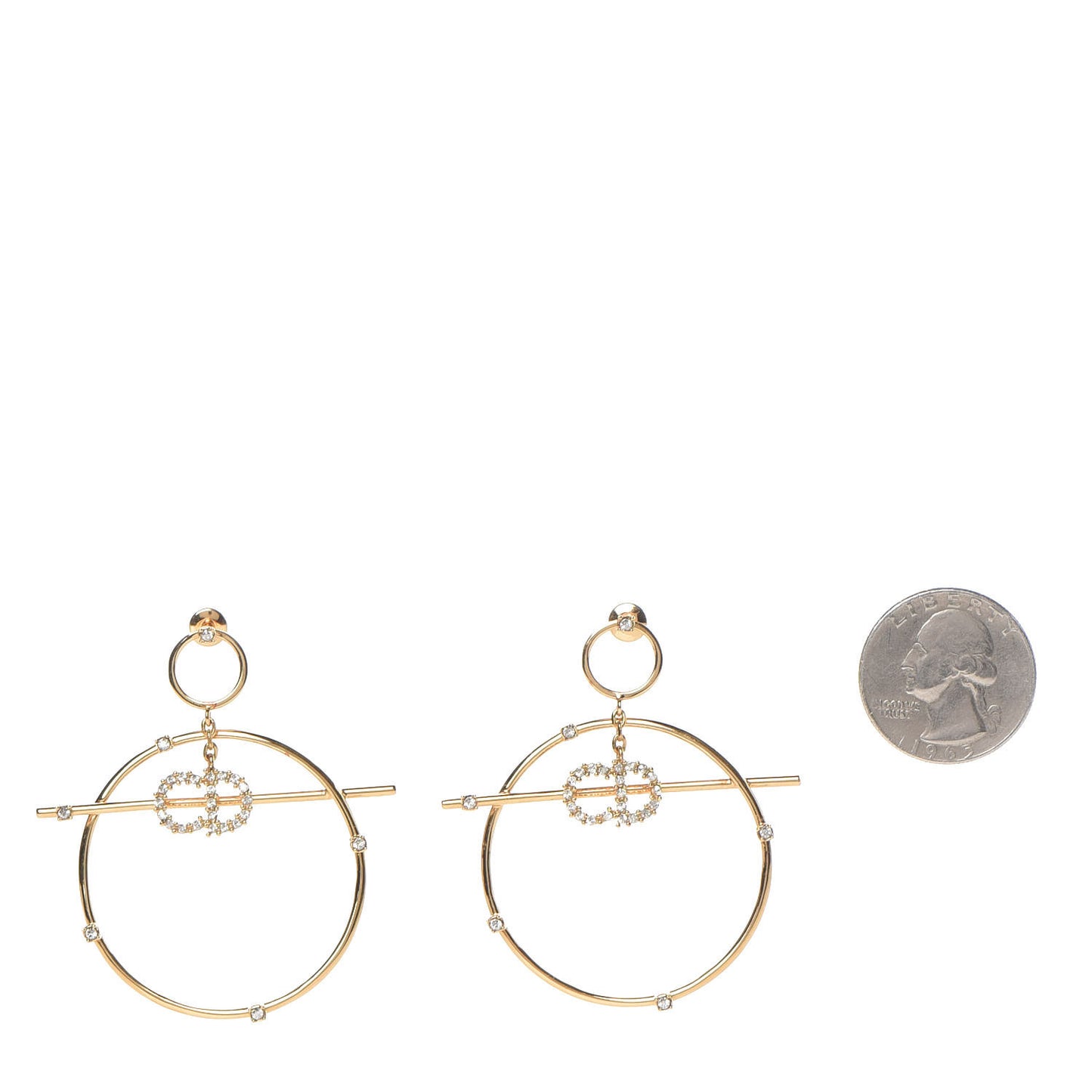 Crystal Hoop Earrings Gold
