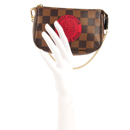 Louis Vuitton Damier Ebene Complice Trunks and Bags Mini Pochette Accessories Red 2 of 7