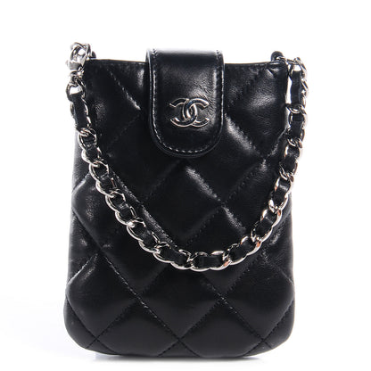 Chanel Lambskin Quilted Chain Phone Case Black 1 of 7